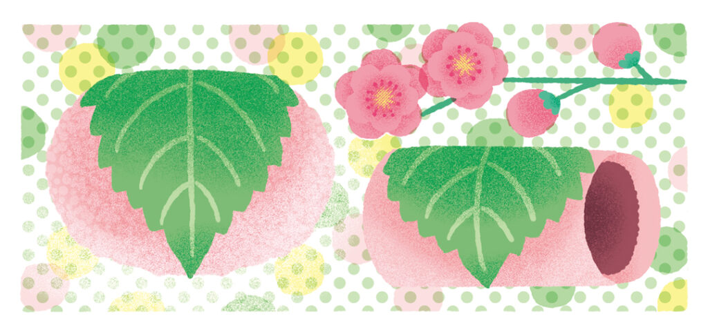 梅と桜餅